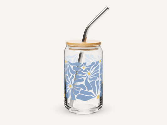 Modern Meadow Glass Can Cups