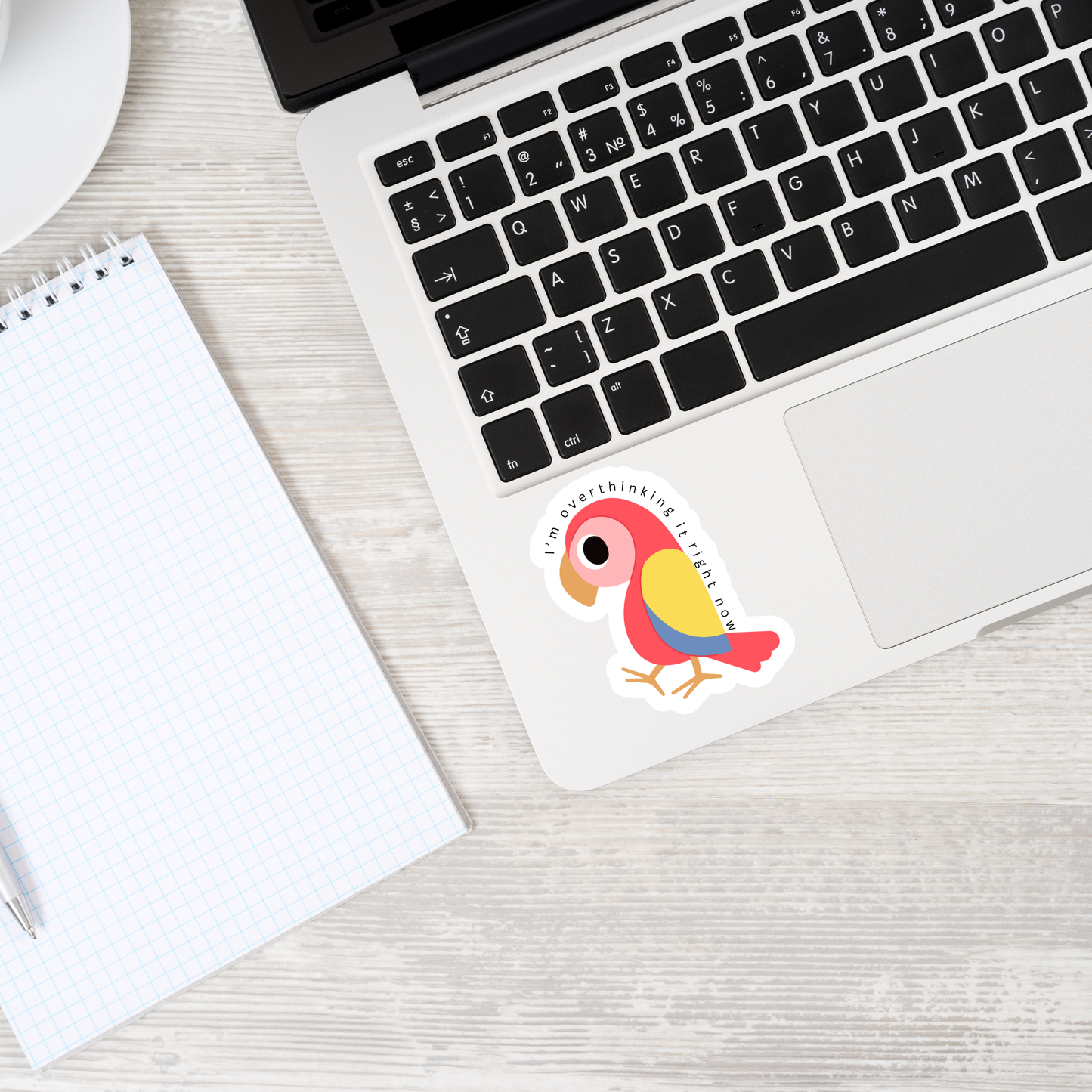 Overthinking Parrot Sticker