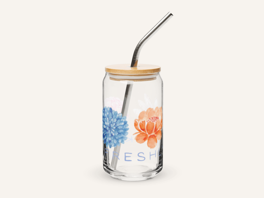 Freshly Picked 16oz Glass Can Cup