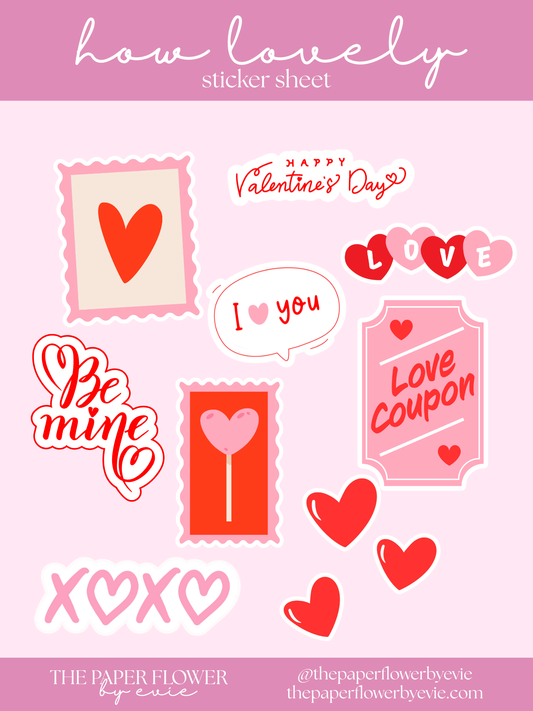How Lovely Valentine Sticker Sheet